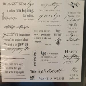Cloud 9 Design SIMPLE THOUGHTS-HAPPY BIRTHDAY Clear Cling Stamps Set of 16 NEW